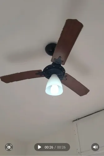 Ventilador de Teto Ventisol Preto / Mogno com 3 Pás 220volt c/ Controle Chave de Parede