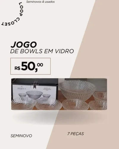Jogo de Bowls de vidro 7 peças