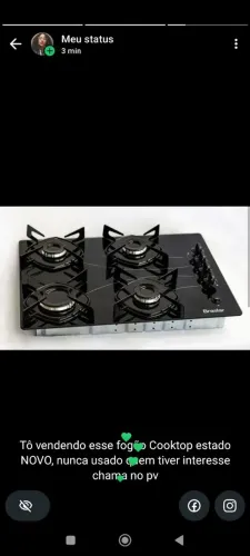 Vendo fogão Cooktop 4 bocas