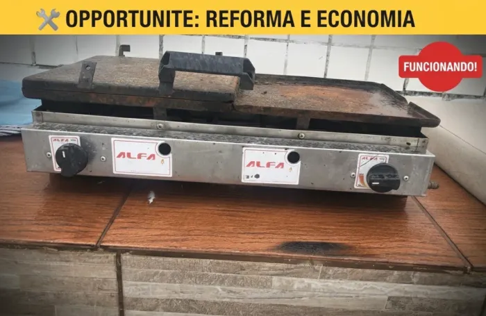 Chapa a Gás Profissional ALFA c/ Prensa - Ideal para Reforma