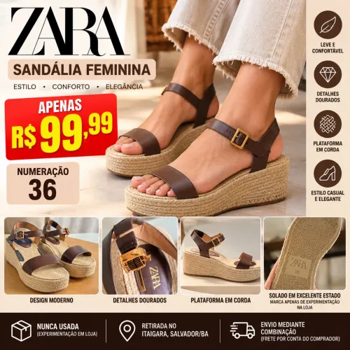 SANDÁLIA ZARA FEMININA Nº 36 | NUNCA USADA
