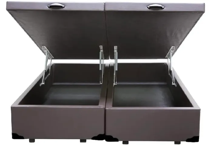 Cama Box King Size Com Baú Pistão a gás Bipartido 