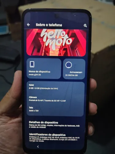 Moto G34 256GB/8GB RAM - Payjoy - Android 15 - Na Caixa