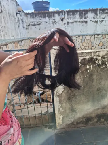 Anel de cabelo c/ topo pele natural (Cabelo humano) + fita adesiva lace fronte