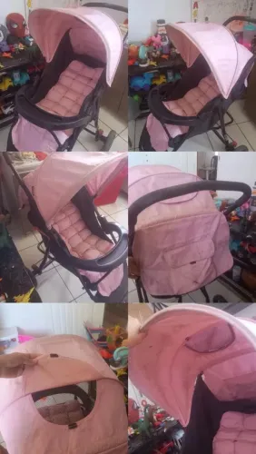 Vendo carrinho de bebê rosa