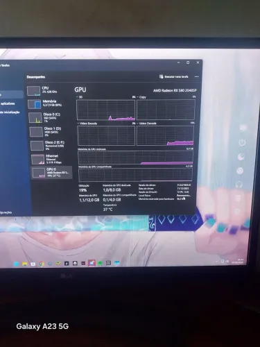 Placa de vídeo Rx 580 veineda 2048