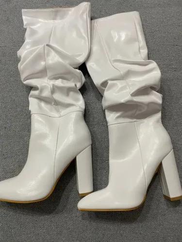 Bota Salto Branca Tamanho 34