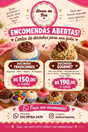Docinhos deliciosos para festa 