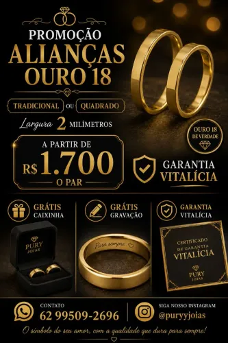 Alianças Ouro 18 Promoção