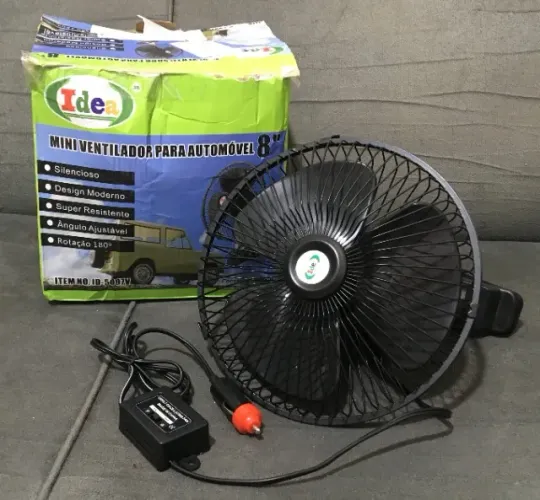 Mini Ventilador Veicular 12V 8'' 20cm