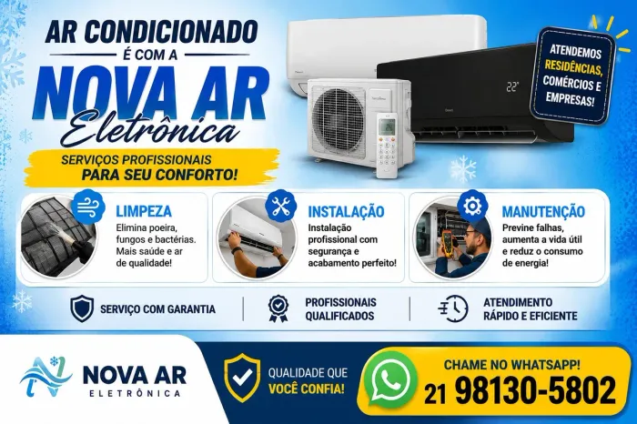 Instalação, limpeza, manutenção e Instalação de Ar Condicionado