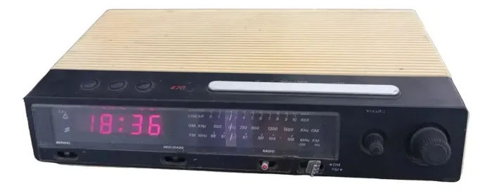Rádio Relógio Vintage Philips 470 Am/fm - 1980 Funcionando # (Usado)