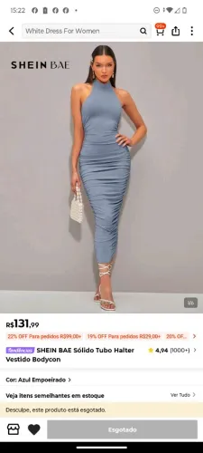 Vestido longo azul novo tamanho medio