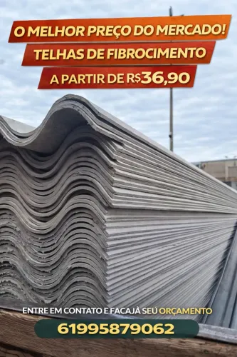 Preço Promocional - Telhas fibrocimento 183x110 a vista R$36,90