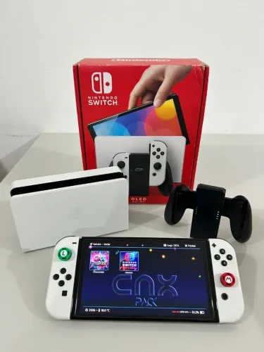 Nintendo Switch OLED!! DESBLOQUEADO!! 64GB + 256GB (Aceito Cartão)