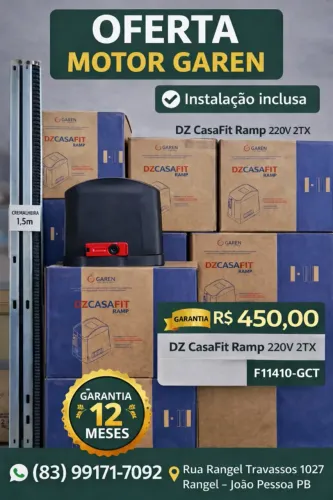 Motor para portão Garen DZ Casa Fit 300kg com instalação inclusa, F11410-GCT