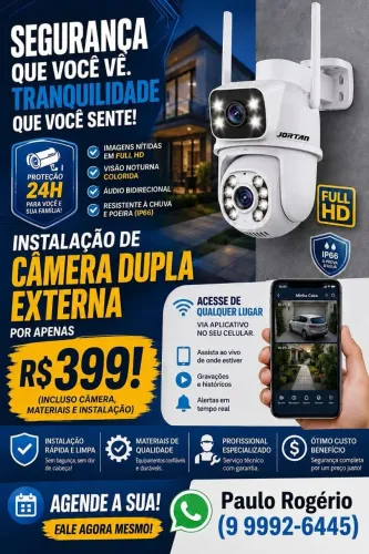 Câmera de Segurança IP dupla - Completa Instalada R$ 349