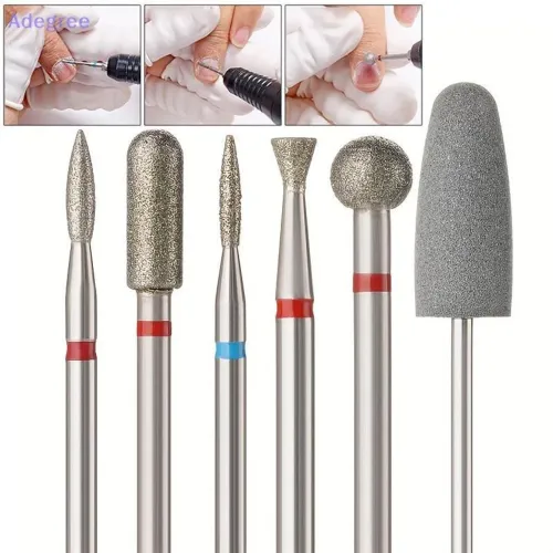 Brocas de Unhas 6 peças Fresas de Diamante para manicure de carboneto