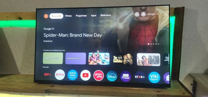 TV 65 polegadas smart com cabo controle todos apss YouTube e Netflix Bluetooth e d mais