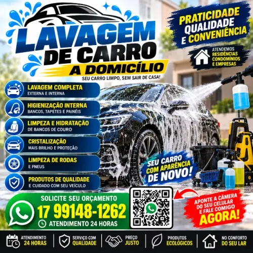 Lavamos Seu Carro na Sua Casa ou Trabalho - Higienização e Estética Automotiva