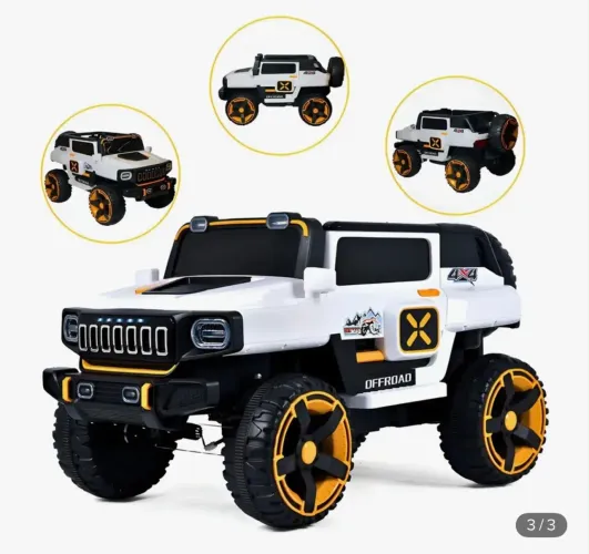 Jeep Elétrico Para Criança 12v Controle Remoto / Cor Branco /Carregador 220