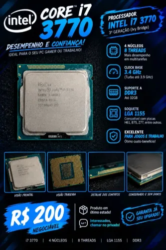 I7 3770, usado, bom.