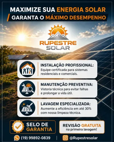 Instalação e limpeza de painéis solar