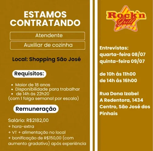 Vagas Shopping São José