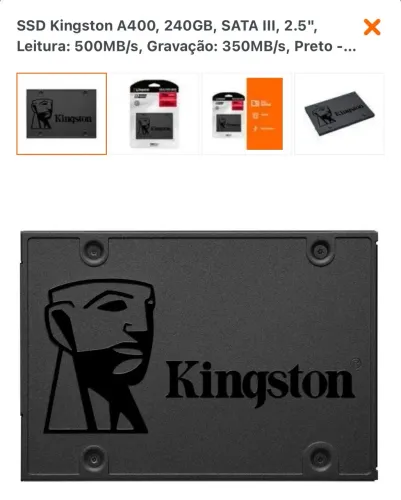Ssd 240 gb usado Kingston