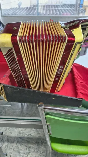 Acordeon Scala 120 Baixos (Raro) - Som Limpo e Fole com Ótima Pressão!