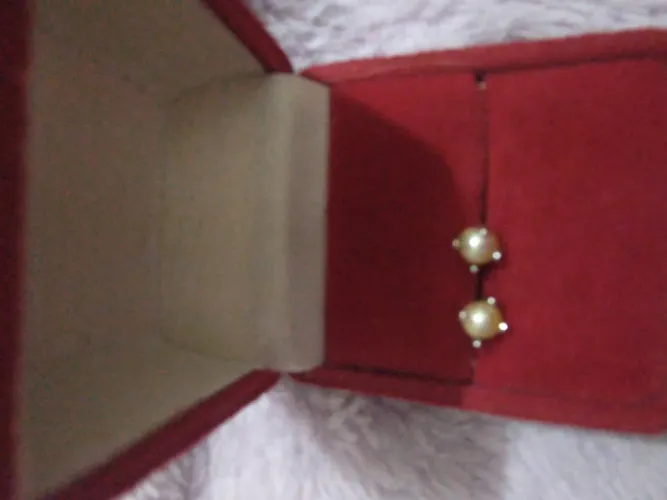 Brinco ouro branco 18k pérola original