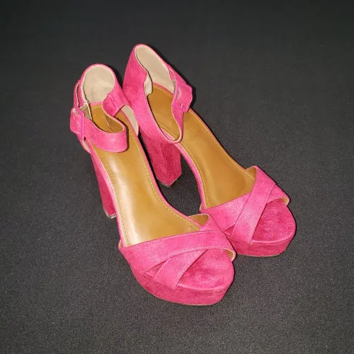 Sandália de Salto Alto Rosa Pink