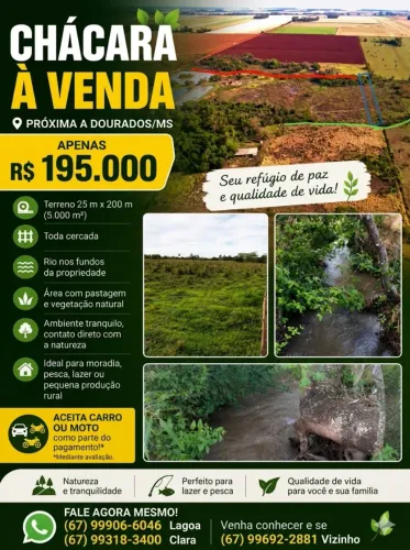 Chácara 18km Dourados/ Fátima do sul