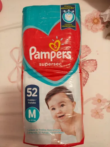 Fralda Pampers SuperSec - Tam M - 52 fraldas