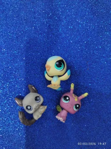 lote lps - littlest pet shop com 3 vagalume RARO