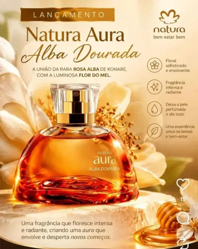 Promoção Lançamento Natura Aura Alba Dourada
