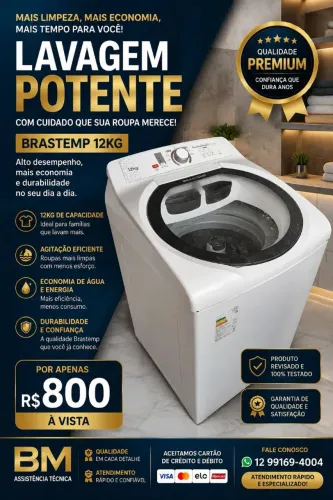 Máquina de lavar Brastemp 12kg