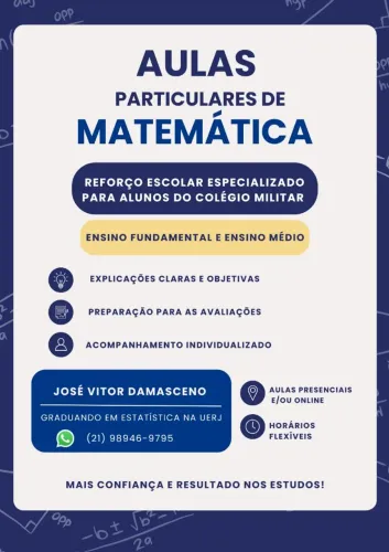 Reforço escolar de Matemática para alunos do Colégio Militar!