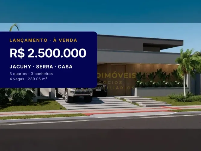 Casa linear com 3 suítes e piscina no Jacuhy, Serra - Oportunidade única!