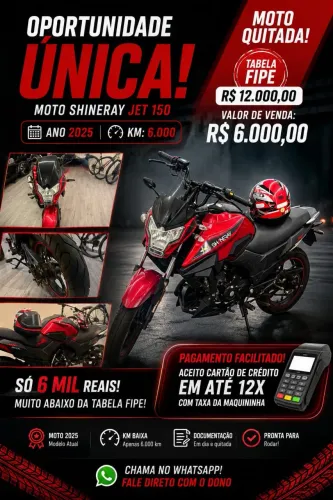 Vende-se moto Shineray jet 150 cilindrada