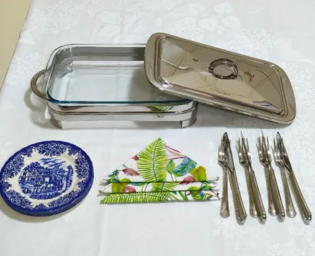 Porta pirex banhado a prata - Soppil