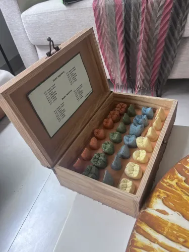 Caixa com 28 moldes de dentes