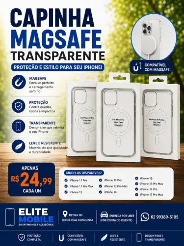 Capinha MagSafe Transparente para iPhone