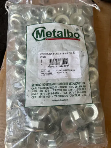 Porca sextavada m16 pacote com 100 por 80 reais
