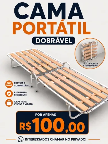 Cama solteiro dobrável