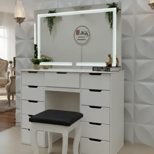 Penteadeira Camarim Moderna De 1m Com Espelho Led E Touch