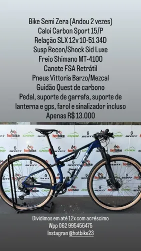 Bicicleta aro 29 Caloi full carbono zera tam 15