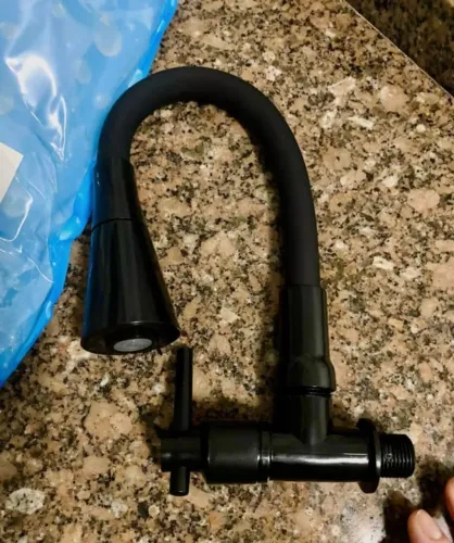 Torneira de Cozinha Parede Flexível Gourmet Preta