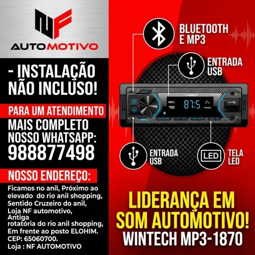 Auto rádio com Bluetooth 