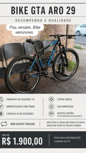 Vende-se Bicicleta GTA tamanho 19, aro 29